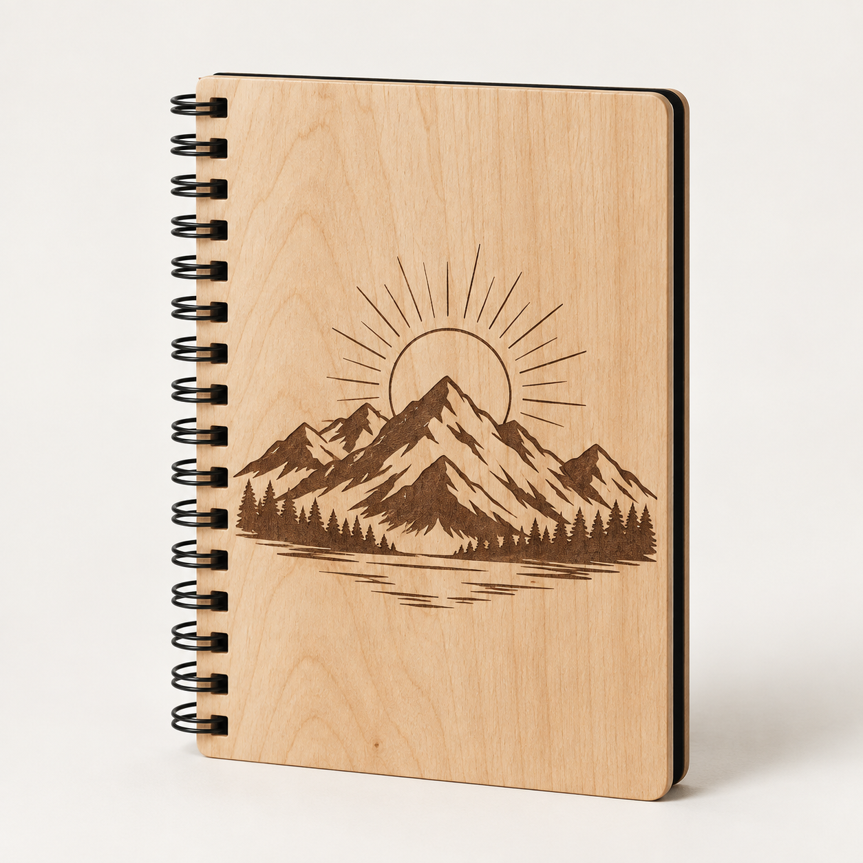 Cuaderno de madera personalizado, imagen ilustrativa
